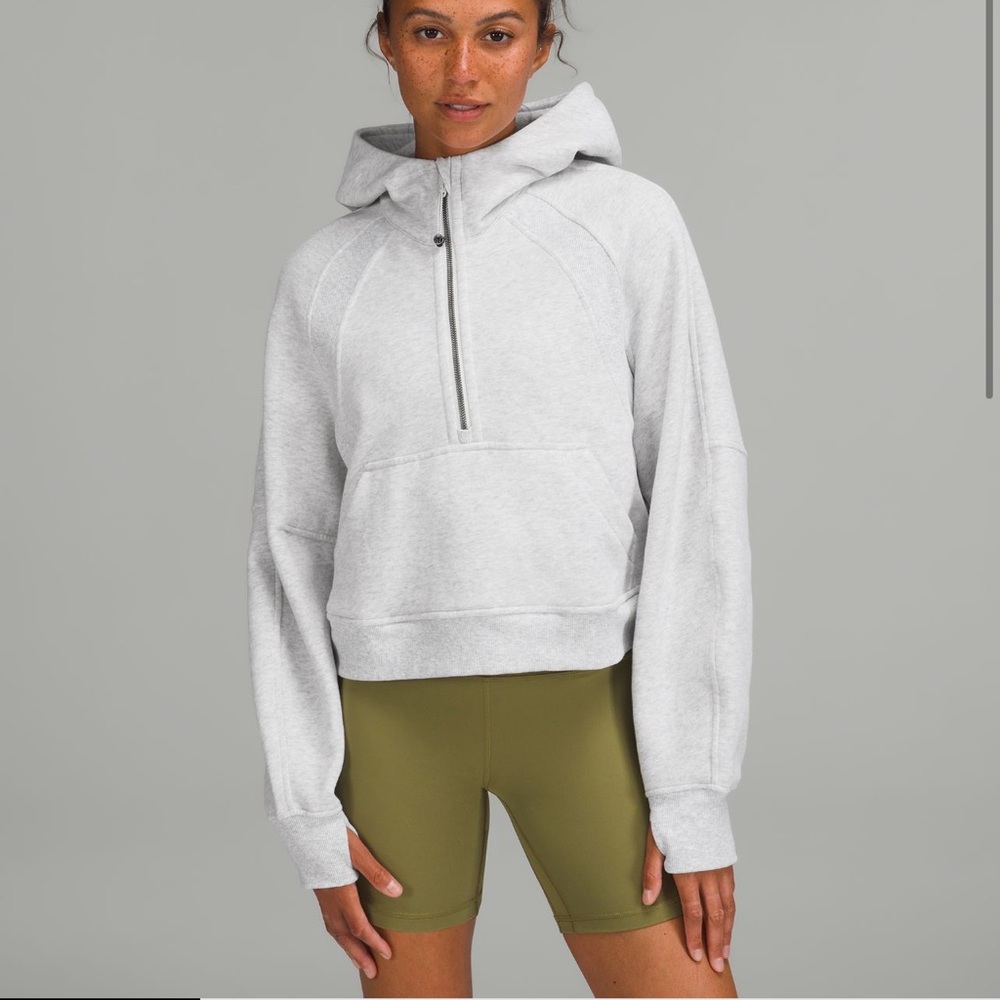 Lululemon Light Gray Half-Zip Scuba Hoodie, XS/S